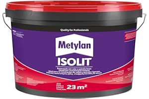 Metylan Isolit, Adesivo in Pasta Bianco per Applicazione di Polistirolo, Poliuretano espanso, Lana di Roccia e di Vetro, Rivestimenti in Sughero e di Isolanti Termici ed Acustici, Secchio da 7Kg