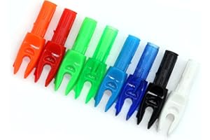 Elkrich 50pcs Plastic Arrow Nock Archery Insert Nock Pins ID 5.2mm/.024" Replacement Arrow Nocks for DIY Arrows