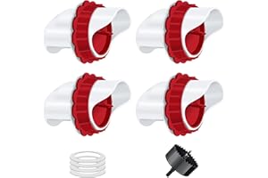 ZENXYHOC Mangiatoie per Galline, Mangiatoia Automatica per Pollame Antispreco, 4 Porte Kit di Alimentazione Gravita, per Secchi Barili Bidoni Abbeveratoi