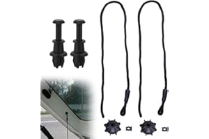 CALDAMN 2 Sätze Kofferraum-Lanyards und Schnallen (Schwarz) Haltbarkeit Hutablage Haltebänder Kofferraumabdeckung Band Halterung für Den Kofferraum Passend für die Meisten Automodelle Gilt für Golf 6 7