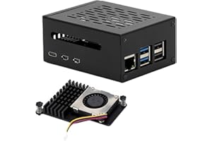 Tada Metal Case for Raspberry Pi 5 with Pi 5 Active Cooler for Raspberry Pi 5 4GB/8GB, Space for Hats, Add-on Boards, Cooler, and NVMe Hats