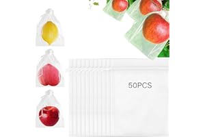 DRESMANNST Traubenschutzbeutel, Insektenschutzsäcke Für Obst Und Gemüse, Weintrauben Schutzbeutel, 29x20cm Trauben Schutzbeutel Mit Zugband, Fruchtschutzbeutel, Garten Netzbeutel Obst Schutzbeutel (weiß,50Pcs)