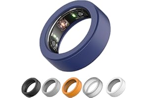 XINHONG 3 Pack Silicone Smart Ring Cover Compatible with Oura Gen 4/Gen 3, Anti-Scratch Elastic Silicone Case Protector for Men Women Working Out Gym (Blue, L)