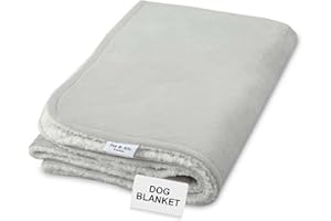 Isa & Ale Fluffy Dog Blanket - Waterproof Pet Blanket for Dogs & Cats, Sofa Protection Pet Throw Blanket, Machine Washable, Reversible, Soft & Warm Sherpa Fleece Bed Blanket | Grey (100 x 70 cm)