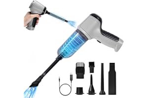 ‎URAQT URAQT Dust Blower Compressed Air, 36000RPM 3-in-1 Handheld Vacuum Cleaner Battery 9000Pa Hand Strong Mini Vacuum Cleaner Car Wireless USB Rechargeable with Washable Filter Keyboard Cleaning for Home