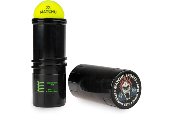 MATCHU - Régulateur de pression pour balles Padel et Tennis - Support de pression - Réparateur de pression - Ball Pressurizer - Pressure Keeper - Pressure Saver - Durée de vie prolongée - 22x8,3x CM