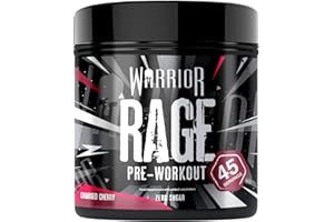 Warrior Rage - Pre-Workout Powder - 392g - with Creatine Gluconate, Vitamin C and Beta Alanine - Energy Drink Sports Supplement - for Men & Women - 45 Servings (Charged Cherry)