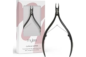 Mylee Tronchese professionale, elegante, nero opaco in acciaio inox, qualità per taglio preciso e rimozione efficace cuticole indisciplinate, unghie