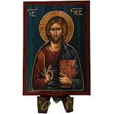 Icône Chrétienne Orthodoxe En Bois Fait Main - Représentation Jésus Christ - Dimensions 16x8.5 Cm - 3