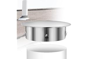 DNGH Copertura per tubo per stufa, 160 mm, copertura per canna fumaria, copertura per canna fumaria, in acciaio inox, coperchio per forni da parete, coperchio per tubi Ø 152 mm, profondità: circa 44 mm