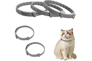 RUMGUG 4 x Kotek Uspokajająca Obroża dla Kota, Feromony dla Kotów z Naturalnymi Feromonami, Łagodzi Niepokój i Stres u Kociąt, 30 Dni, Regulowana, Wodoodporna, Wszystkie Rozmiary (Zestaw L)