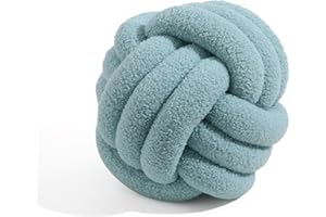 Fay Bless Modern Home Decor - Cojín redondo suave hecho a mano para dormitorio, cama y sala de estar (azul claro, 28 cm)