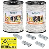 400m Weidezaunseil 6mm Elektrozaunseil 7x 0,2 Niro - mit Zubehör! - weißes Elektroseil von VOSS.farming für Weidezaun Elektrozaun Ponyzaun Pferdezaun