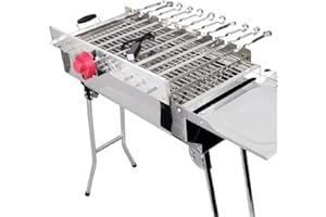 Renschler Line Grillset XXL, Grillmaster Spießdreher + Motor + Powerbank + Mangal + 11 Spieße