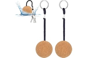 GUKASXI Lot de 2 porte-clés flottants en liège - 53 mm - Boule en bois - Accessoire de bateau - Pour sports nautiques - Pour bateau, voile, flotteur, kayak, canoë, marine