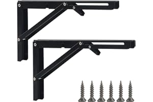 ALAHUGYEF 2 STK Klappkonsole Schwerlast Scharniere Klappbar, 300mm Klappscharnier mit Arretierung, Klappregal Halterungen, 90 Grad Metall Klappwinkel Regalträger für Küche Büro Tisch Klapptisch Wandregal