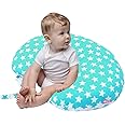 GET IT Cotton 5-in-1 Feeding Pillow with Detachable Cover | New Born Portable Breast Feeding Pillow for Baby | Infant Support for Baby and Mom | Blue Star