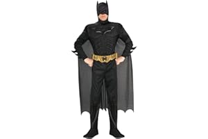 RUBIE'S RUBIES - DC Officiel - THE BATMAN The Dark Knight Rises - Déguisement Luxe Adulte - Taille L - Costume Rembourré, Masque, Ceinture, Cape et Couvre-Bottes - Pour Halloween, Carnaval ou Noël