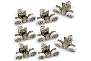 YuanQian Lot de 8 roulettes doubles pour porte de douche 23 mm de diamètre
