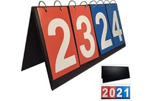 TheStriven Sport Anzeigetafel Spielstand Zähler 4-Stellige Sport Wettbewerbs Anzeigetafel Scorebord Sportx Anzeigetafel Tragbare Anzeigetafel für Sportwettkämpfe Tischtennis Basketball Badminton