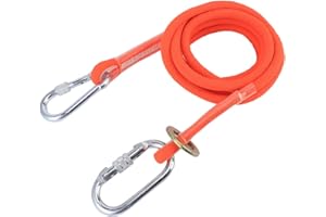 MOUMOUTEN 3 Metri Cordino di Sicurezza sul Lavoro Aereo, Corda di Protezione Anticaduta con Moschettone Grandi Moschettoni Elettricista Cordino Costruzione Protettivo per Costruzione di Energia