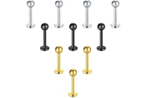 Briana Williams 10pcs 1.2mm 316L en Acier Inoxydable Piercing lèvre Labret Anneau Tragus Helix Cartilage Boucle d'oreille Stud Barbell