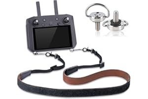 GWAWG DJI Mini 3 Pro RC Controller Cuir Neck Band avec CNC vis en Alliage d'aluminium Boucle d'accrochage Amovible Libre Compatible avec DJI RC/RC Pro/Smart Controller/DJI Mavic 3 Cine RC