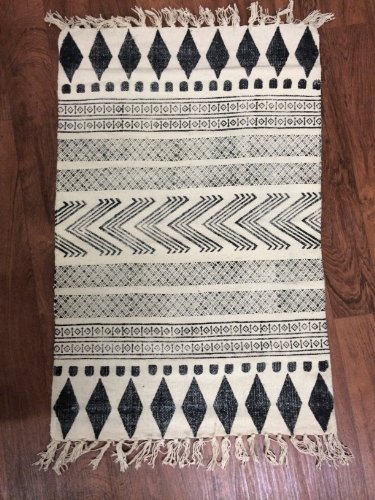 Rug, Block, grey/black, 60×90 cm, 100% cotton - 2