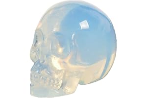 AITELEI Estatua de calavera de piedra preciosa tallada a mano de 2 pulgadas, piedra de cristal curativo, estatua de calavera humana Reiki