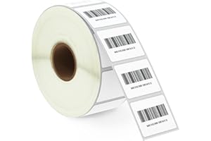 BETCKEY - 32mm x 25mm(1,25 in x 1 in) Perforadas Etiquetas Térmicas para Código de Barras y Dirección Compatible con impresoras Zebra y otras [1 Rolle/1380 Etiquetas]