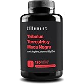 Tribulus Terrestris &amp; Black Maca, with L-Arginine, Vitamin B6 &amp; Zinc, 120 Vegan Capsules | 90% Saponins | Strength, Energy, E
