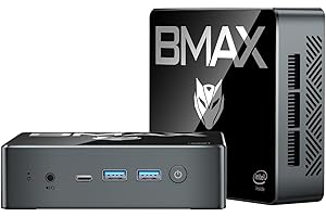 BMAX Mini PC 16 Go DDR4 512 Go SSD Intel Alder Lake N100 W-11 Pro 3,4 GHz 4 cœurs 4 Fils Extensible SSD 4K 60 Hz Tipo-C (Fonction complète) HDMI*2/USB*4/Wi-FI 5/2.4 +5G/BT4. 2