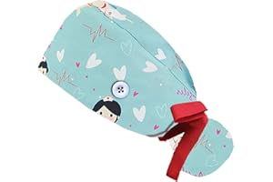 AIchenYW op haube hellblau OP Haube Stoff OP Hauben Kopfhauben Peeling Kappe Zahnarzt Chemo Bandana Op-Haube aus Stoff Langhaar Verstellbar Kochmütze Kopfhauben für Schönheit