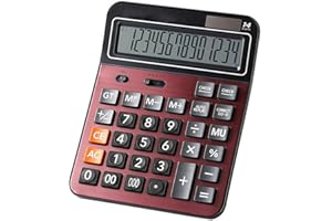 Mengshen Batterie Solaire Calculatrice de Bureau Grande Calculette Professionnelle à Double Alimentation avec Affichage à Cristaux liquides de 14 Chiffres, idéale pour Le Bureau et la Maison
