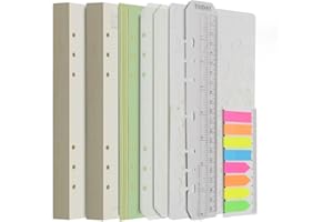 Wonderpool Recharges A5 320 Pages 100gsm 6 Trous pour Reliure à Anneaux - Cahier avec Séparateur, Pochettes, Signet (Papier Ligné et Non Ligné)