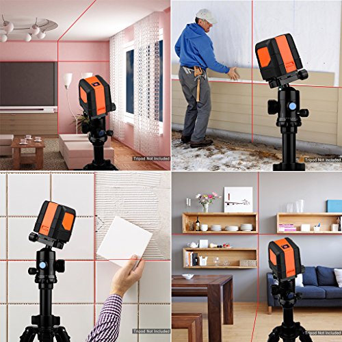 SUAOKI Kreuzlinienlaser, Baulaser Arbeitsbereich 10 m, Kreuz-Linienlaser Neigungsfunktion, Mini CrossLine Laser IP 54 Staub- und Spritzwasserschutz, mit Schutztasche - 5
