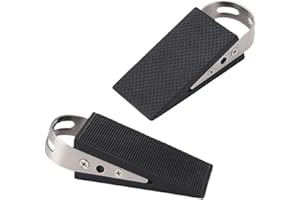 Xpieoyrm 2 piezas topes para puertas suelo, Topes de Goma Antideslizantes para Puertas, con mango de acero inoxidable, Protección de Pared y Muebles, para Todo Tipo de Suelos en Interiores Exteriores