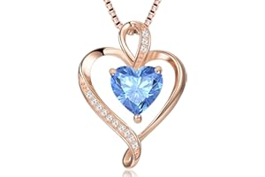 LAVUMO Collares Mujer Amor Colgante de Corazón Oro Rosa Plata de Ley 925 Collares de Mujer,Joyas Regalos para Esposa, Mamá, Novia, Cumpleaños Navidad Aniversario día de San Valentín Regalo