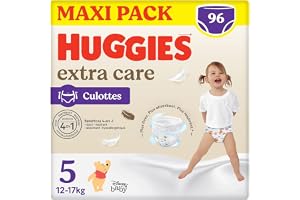 HUGGIES Extra vård - trosor storlek 5 (12/17 kg) - förpackning med 96 blöjor - lätt att sätta på och ta av ultramjuk - absorberande och andningsbara material - hypoallergen