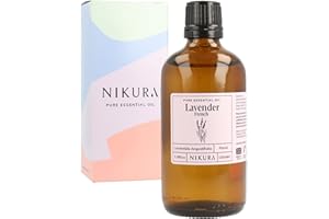 Nikura French Lavender Essential Oil - 100ml | Lavender Oil for Sleep, Aromatherapy, Diffusers for Home, Candle-Making, Bath, Anxiety, Massage, Hair, Skin | 100% Pure Natural Oils | Vegan & UK Made