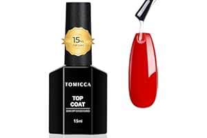 TOMICCA 15ml No Wipe Top Coat Gel Vernis à Ongles Semi Permanent Soak-Off UV/LED Nail Art Starter Manicure Salon DIY at Home
