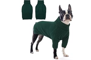 KATZINST Hundepullover, Hund Weihnachten Pullover, Warm Rollkragen Strick Hunde Pullover, hundebekleidung Welpenpullover Hundepulli für Kleine Hunde und Katzen Husky Chayok Chihuahua, FAW L