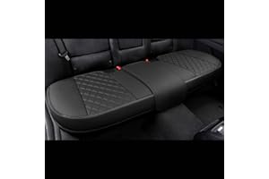 Black Panther Coprisedile posteriore per auto in pelle PU Coprisedile per panca Adatto al 90% delle auto a 4 porte, Diamante trapuntato - Nero