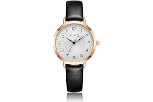 CIVO Ladies Watch Analog Quartz Fashion Watch for Women Simple Designed Rectangle Watch Women Leather Strap Elegant Casual Slim Wrist Watch