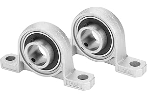 DEWIN Stehlager 20mm,Lagerbock 20mm Lametta Silber Stehlager Flanschbohrung Automatische Selbstjustierung Center Mounted Support (2St)