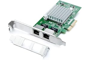 H!FIBER.COM H!Fiber Gigabit PCIE Network Card for Intel I350AM Chip,with Dual RJ45 Ports,1Gbit PCI Express Ethernet LAN Card(NIC) for Windows Server, Win8, 10, XP and Linux