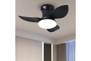EKDADL 65CM 3 Aspas Ventilador de Techo con Luz y Mando DC Reversible Lampara Ventilador Techo Silencioso 6 Velocidades APP Inteligente Ventilador Techo con Luz y Mando a Distancia Dormitorio,Salon