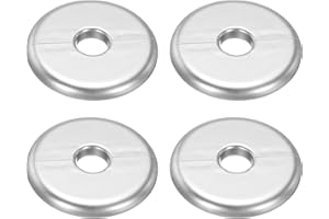 sourcing map 4pcs Wall Split Flange 70mm / 2.8" OD Escutcheon Plate ABS Round Self-Adhesive Plumbing Cover Plates for 16mm / 0.6" Dia Water Pipe Faucet Decoration Accessories, Silver
