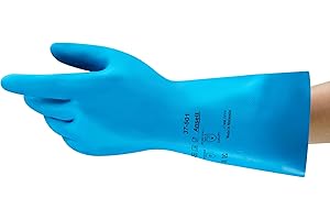Ansell VersaTouch 37-501 Nitrile gloves, chemical & liquid protection, Blue, Size 9.5 (Pack of 12 pairs)