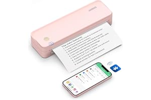 JADENS Thermal Printer, Support 210x297mm A4 Size, Bluetooth Portable Printer, Inkless Printer Compatible with iOS, Android, Mobile Printer for Home, Office, School